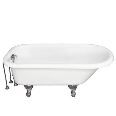 Barclay TKATR60-WCP8 Andover 60â€³ Acrylic Roll Top Tub Kit in White - Polished Chrome Accessories