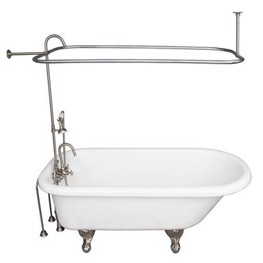 Barclay TKATR67-WBN2 Atlin 67â€³ Acrylic Roll Top Tub Kit in White - Brushed Nickel Accessories
