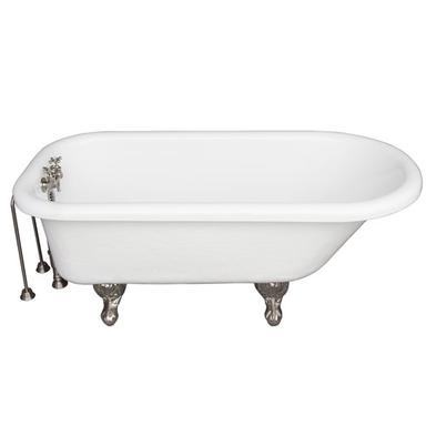 Barclay TKATR67-WBN3 Atlin 67â€³ Acrylic Roll Top Tub Kit in White - Brushed Nickel Accessories