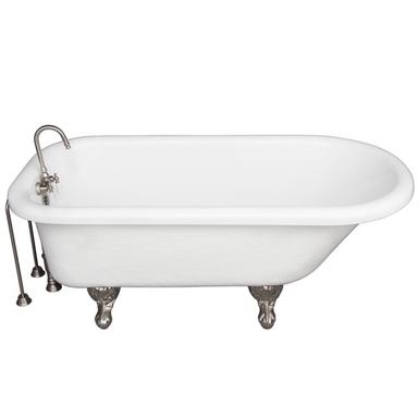 Barclay TKATR67-WBN4 Atlin 67â€³ Acrylic Roll Top Tub Kit in White - Brushed Nickel Accessories