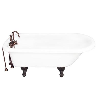 Barclay TKATR67-WORB1 Atlin 67â€³ Acrylic Roll Top Tub Kit in White - Oil Rubbed Bronze Accessories