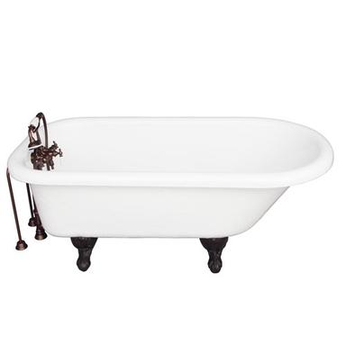 Barclay TKATR67-WORB2 Atlin 67â€³ Acrylic Roll Top Tub Kit in White - Oil Rubbed Bronze Accessories