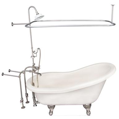 Barclay TKATS60-BBN4 Estelle 60â€³ Acrylic Slipper Tub Kit in Bisque - Brushed Nickel Accessories