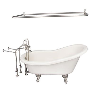 Barclay TKATS60-BBN5 Estelle 60â€³ Acrylic Slipper Tub Kit in Bisque - Brushed Nickel Accessories