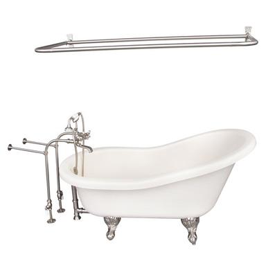 Barclay TKATS60-BBN6 Estelle 60â€³ Acrylic Slipper Tub Kit in Bisque - Brushed Nickel Accessories