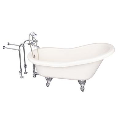 Barclay TKATS60-BCP1 Estelle 60â€³ Acrylic Slipper Tub Kit in Bisque - Polished Chrome Accessories