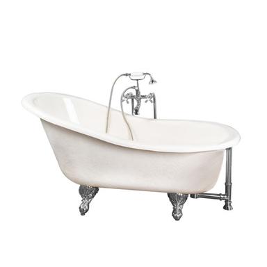 Barclay TKATS60-BCP2 Estelle 60â€³ Acrylic Slipper Tub Kit in Bisque - Polished Chrome Accessories