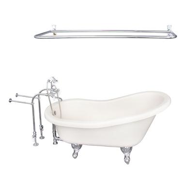 Barclay TKATS60-BCP5 Estelle 60â€³ Acrylic Slipper Tub Kit in Bisque - Polished Chrome Accessories