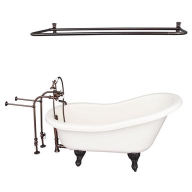 Barclay TKATS60-BORB5 Estelle 60â€³ Acrylic Slipper Tub Kit in Bisque - Oil Rubbed Bronze Accessories