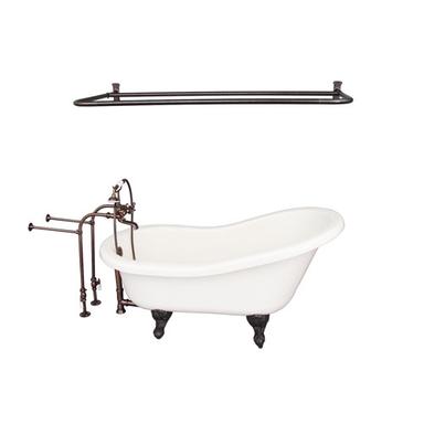 Barclay TKATS60-BORB6 Estelle 60â€³ Acrylic Slipper Tub Kit in Bisque - Oil Rubbed Bronze Accessories