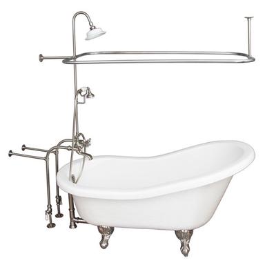 Barclay TKATS60-WBN4 Estelle 60â€³ Acrylic Slipper Tub Kit in White - Brushed Nickel Accessories