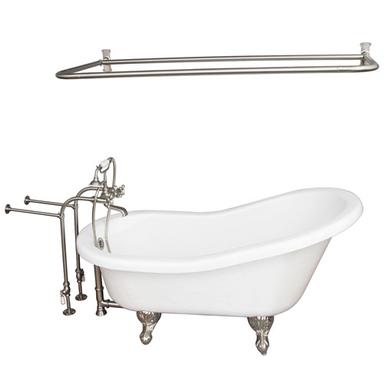 Barclay TKATS60-WBN6 Estelle 60â€³ Acrylic Slipper Tub Kit in White - Brushed Nickel Accessories