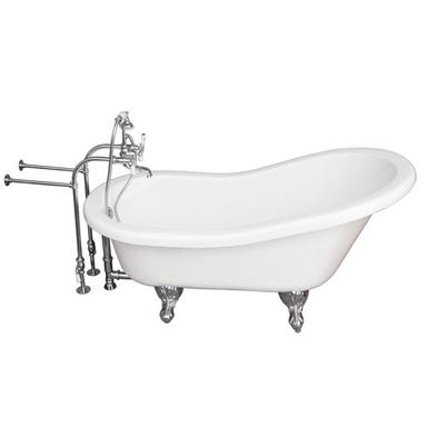 Barclay TKATS60-WCP1 Estelle 60â€³ Acrylic Slipper Tub Kit in White - Polished Chrome Accessories