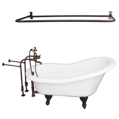 Barclay TKATS60-WORB6 Estelle 60â€³ Acrylic Slipper Tub Kit in White - Oil Rubbed Bronze Accessories