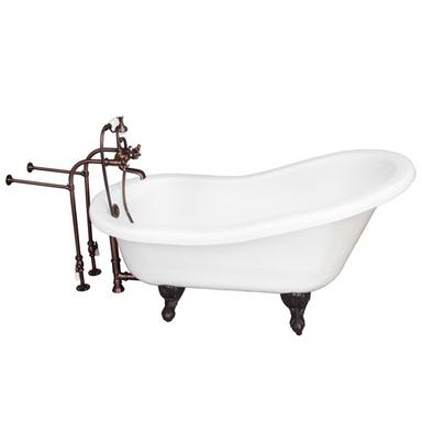 Barclay TKATS67-WORB2 Imogene 67â€³ Acrylic Slipper Tub Kit in White - Oil Rubbed Bronze Accessories