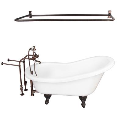 Barclay TKATS67-WORB5 Imogene 67â€³ Acrylic Slipper Tub Kit in White - Oil Rubbed Bronze Accessories