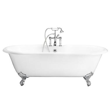 Barclay TKCTDRH-CP1 Duet 67â€³ Cast Iron Double Roll Top Tub Kit - Polished Chrome Accessories