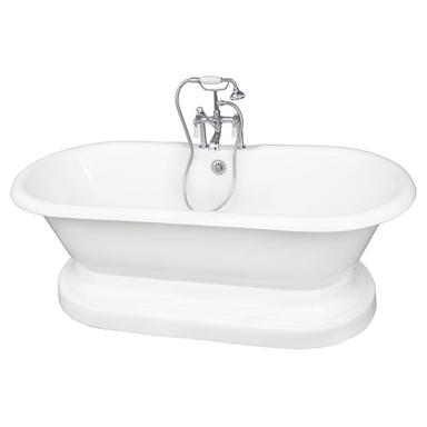 Barclay TKCTDRH61B-CP1 Columbus 61â€³ Cast Iron Double Roll Top Tub Kit - Polished Chrome Accessories