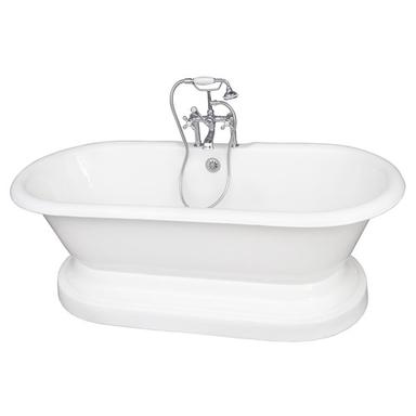 Barclay TKCTDRH61B-CP2 Columbus 61â€³ Cast Iron Double Roll Top Tub Kit - Polished Chrome Accessories