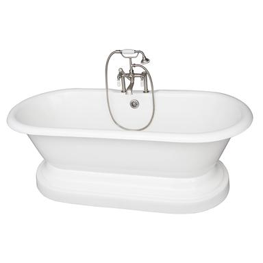 Barclay TKCTDRH61B-SN1 Columbus 61â€³ Cast Iron Double Roll Top Tub Kit - Brushed Nickel Accessories