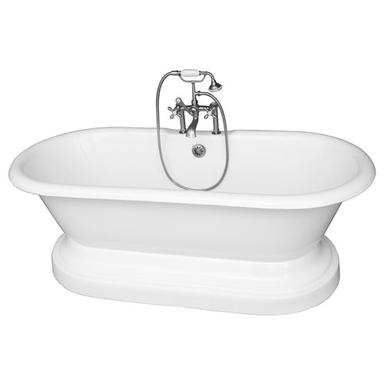 Barclay TKCTDRH61B-SN2 Columbus 61â€³ Cast Iron Double Roll Top Tub Kit - Brushed Nickel Accessories