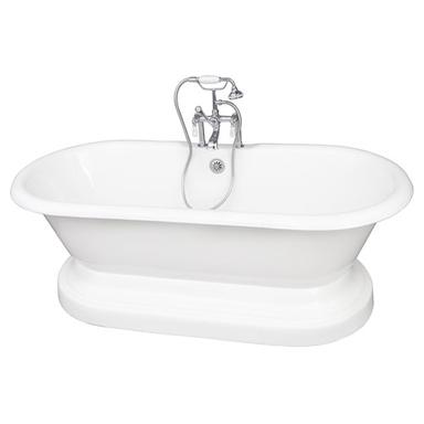 Barclay TKCTDRHB-CP1 Duet 67â€³ Cast Iron Double Roll Top Tub Kit - Polished Chrome Accessories