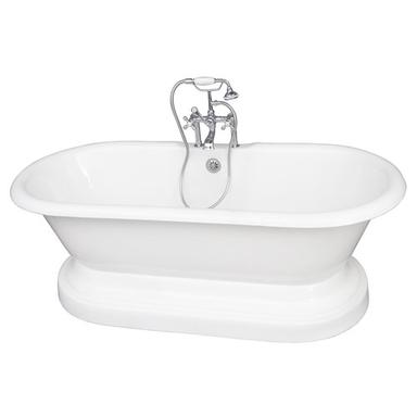 Barclay TKCTDRHB-CP2 Duet 67â€³ Cast Iron Double Roll Top Tub Kit - Polished Chrome Accessories