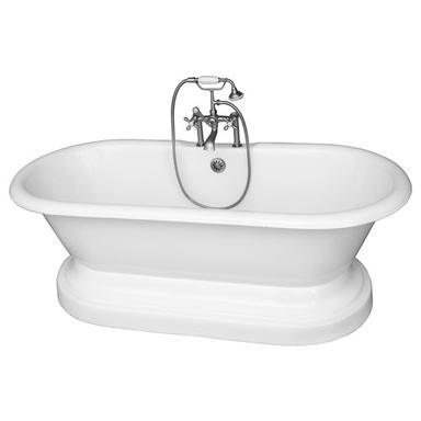 Barclay TKCTDRHB-SN2 Duet 67â€³ Cast Iron Double Roll Top Tub Kit - Brushed Nickel Accessories