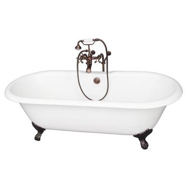 Barclay TKCTDRN-ORB2 Duet 67â€³ Cast Iron Double Roll Top Tub Kit - Oil Rubbed Bronze Accessories