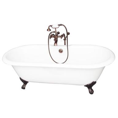 Barclay TKCTDRN61-ORB1 Columbus 61â€³ Cast Iron Double Roll Top Tub Kit - Oil Rubbed Bronze Accessories