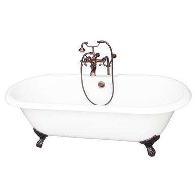 Barclay TKCTDRN61-ORB2 Columbus 61â€³ Cast Iron Double Roll Top Tub Kit - Oil Rubbed Bronze Accessories