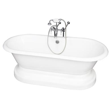 Barclay TKCTDRN61B-CP1 Columbus 61â€³ Cast Iron Double Roll Top Tub Kit - Polished Chrome Accessories