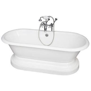 Barclay TKCTDRN61B-CP2 Columbus 61â€³ Cast Iron Double Roll Top Tub Kit - Polished Chrome Accessories