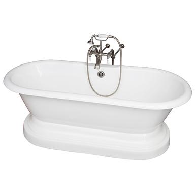 Barclay TKCTDRN61B-SN1 Columbus 61â€³ Cast Iron Double Roll Top Tub Kit - Brushed Nickel Accessories