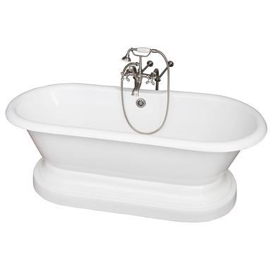 Barclay TKCTDRNB-SN2 Duet 67â€³ Cast Iron Double Roll Top Tub Kit - Brushed Nickel Accessories