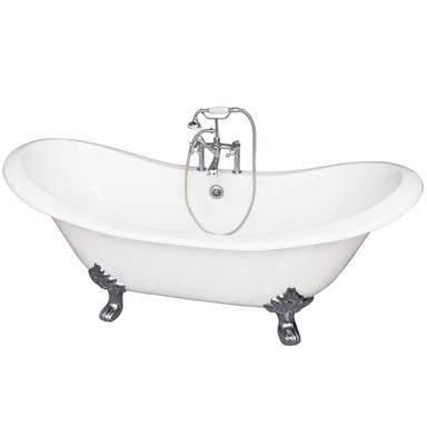 Barclay TKCTDSH-CP2 Marshall 71â€³ Cast Iron Double Slipper Tub Kit - Polished Chrome Accessories