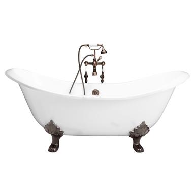 Barclay TKCTDSH-ORB1 Marshall 71â€³ Cast Iron Double Slipper Tub Kit - Oil Rubbed Bronze Accessories