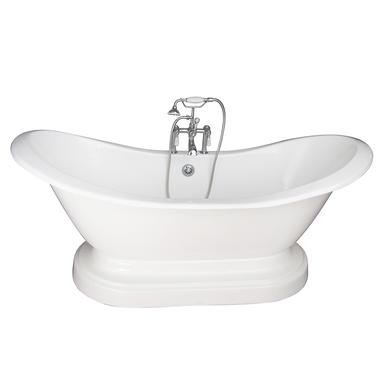 Barclay TKCTDSHB-CP1 Marshall 71â€³ Cast Iron Double Slipper Tub Kit - Polished Chrome Accessories