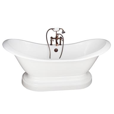 Barclay TKCTDSHB-ORB2 Marshall 71â€³ Cast Iron Double Slipper Tub Kit - Oil Rubbed Bronze Accessories