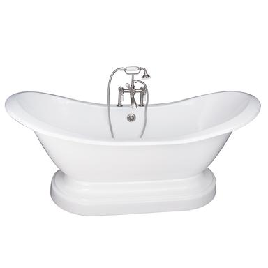 Barclay TKCTDSHB-SN1 Marshall 71â€³ Cast Iron Double Slipper Tub Kit - Brushed Nickel Accessories