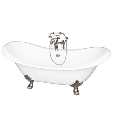 Barclay TKCTDSN-SN1 Marshall 71â€³ Cast Iron Double Slipper Tub Kit - Brushed Nickel Accessories