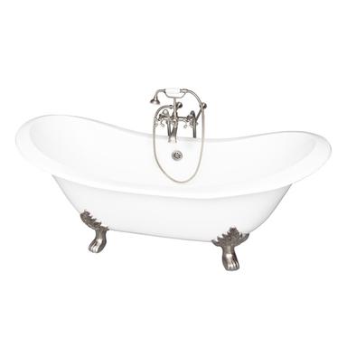 Barclay TKCTDSN-SN2 Marshall 71â€³ Cast Iron Double Slipper Tub Kit - Brushed Nickel Accessories