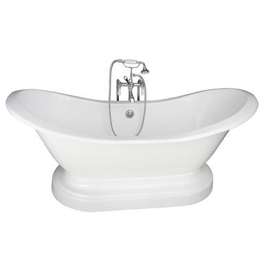 Barclay TKCTDSNB-CP1 Marshall 71â€³ Cast Iron Double Slipper Tub Kit - Polished Chrome Accessories