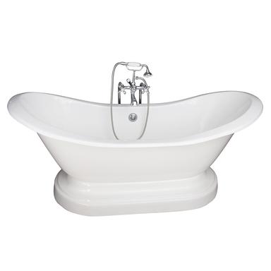 Barclay TKCTDSNB-CP2 Marshall 71â€³ Cast Iron Double Slipper Tub Kit - Polished Chrome Accessories