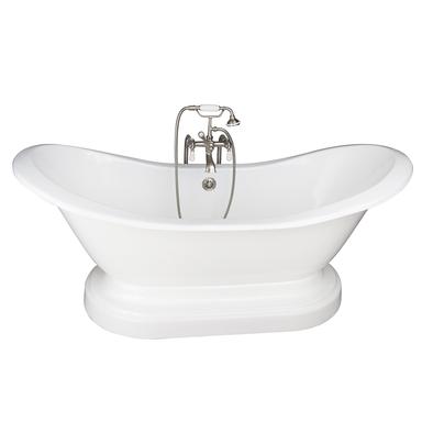 Barclay TKCTDSNB-SN1 Marshall 71â€³ Cast Iron Double Slipper Tub Kit - Brushed Nickel Accessories