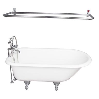 Barclay TKCTR7H67-CP5 Cadmus 68â€³ Cast Iron Roll Top Tub Kit - Polished Chrome Accessories