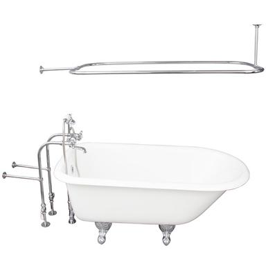 Barclay TKCTRN54-CP4 Antonio 55â€³ Cast Iron Roll Top Tub Kit - Polished Chrome Accessories