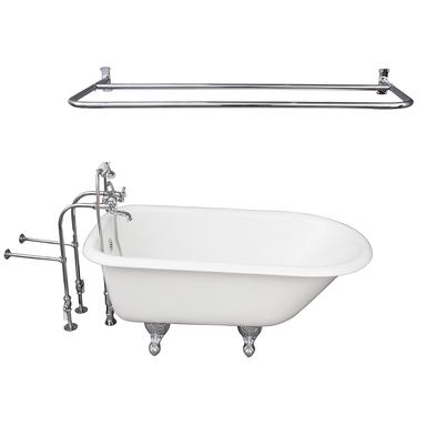 Barclay TKCTRN54-CP6 Antonio 55â€³ Cast Iron Roll Top Tub Kit - Polished Chrome Accessories