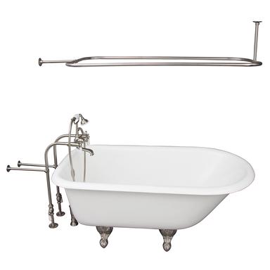 Barclay TKCTRN54-SN3 Antonio 55â€³ Cast Iron Roll Top Tub Kit - Brushed Nickel Accessories