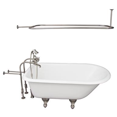 Barclay TKCTRN54-SN4 Antonio 55â€³ Cast Iron Roll Top Tub Kit - Brushed Nickel Accessories